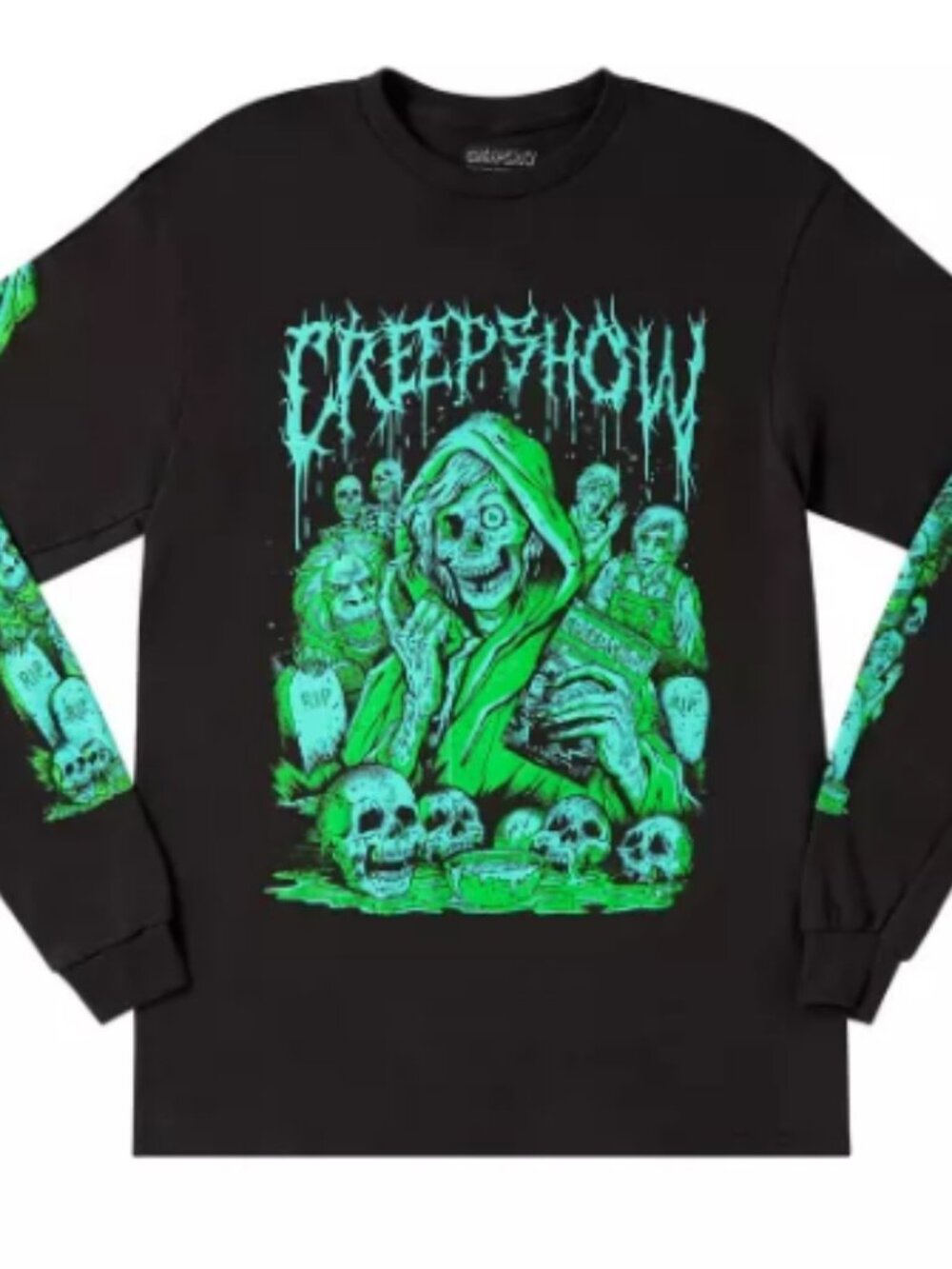 Creepshow Longsleeve Tshirt Spirit Halloween Green Graphics Sz Medium